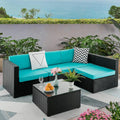 5 Pieces Rattan Wicker Sectional Sofa Set with Table U21466