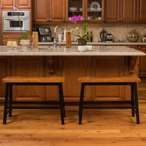 Saddle Wood Counter Dining Bench Set of 2 Z316301