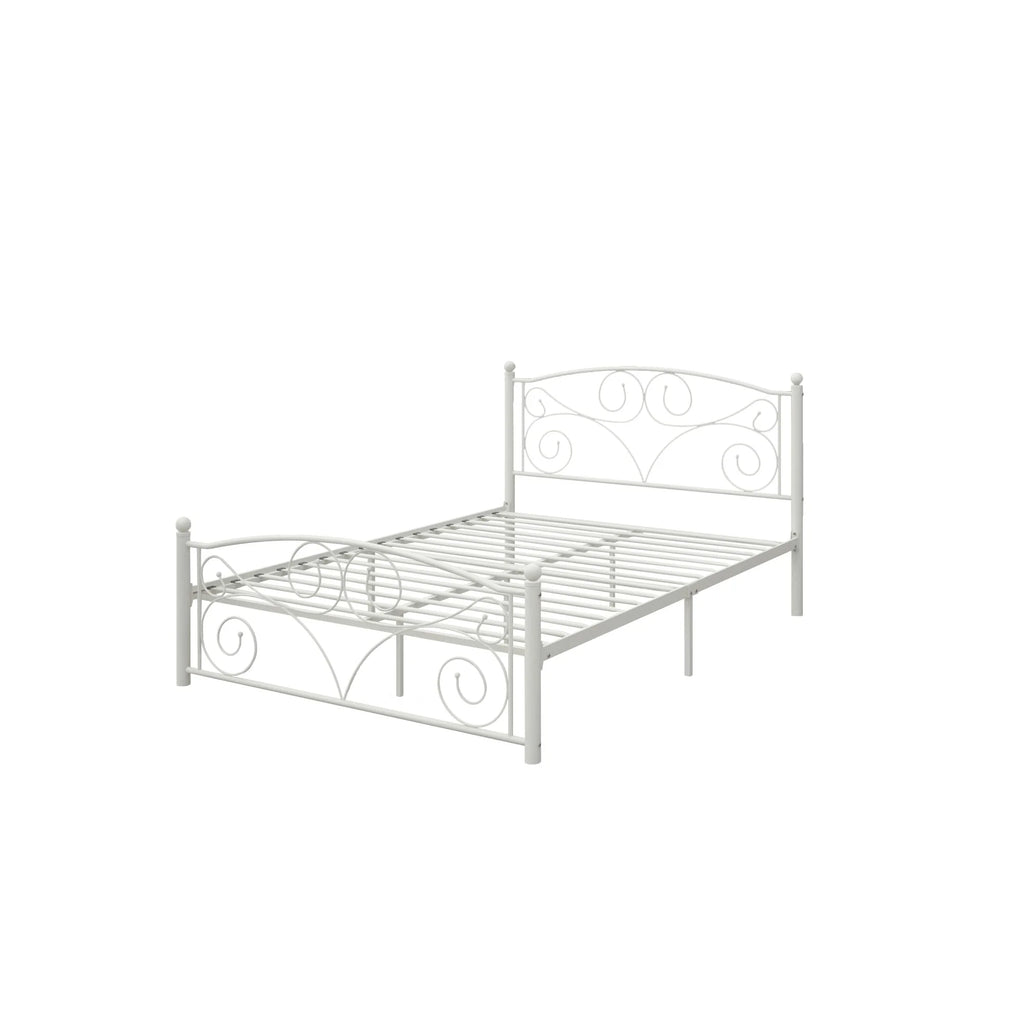 Queen Size Metal Bed Frame with Headboard and Footboard E65207