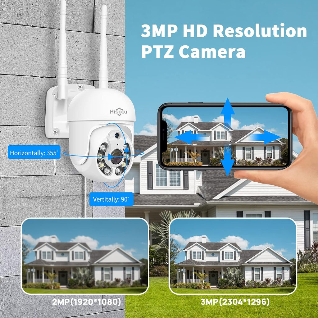 3MP Outdoor WiFi Pan/Tilt Security Camera with Floodlights G13165