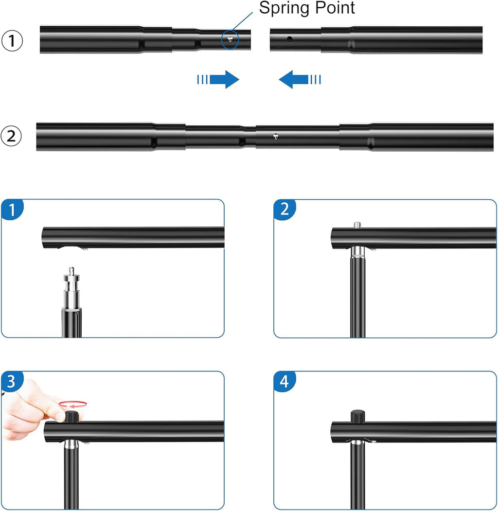 7x10Ft Adjustable Photography Background Support System Kit with Carry Bag U121