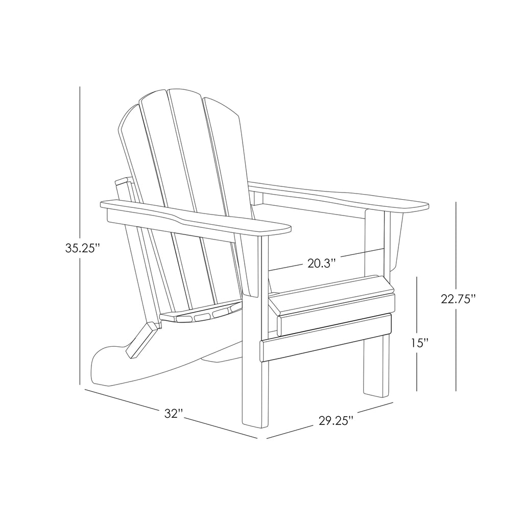 12 Piece White Adirondack Chairs Set with Ottoman and Side Table L613
