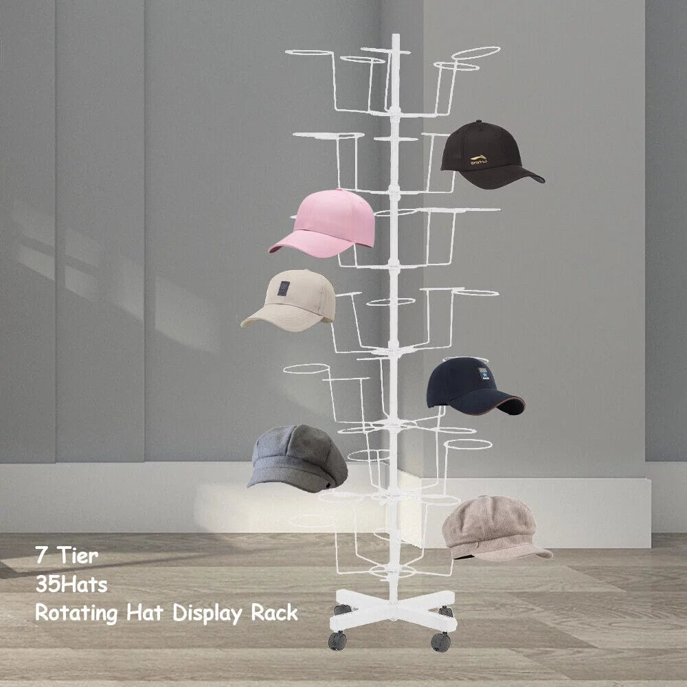 Adjustable Rotating 7 Tier Hat Display Rack J59117