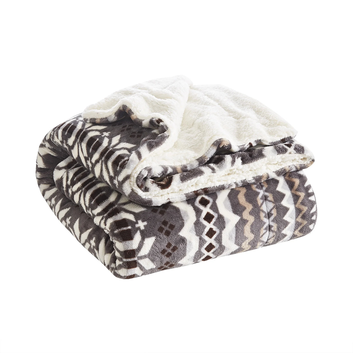 Sherpa Plush Reversible Fleece Throw Blanket P3755