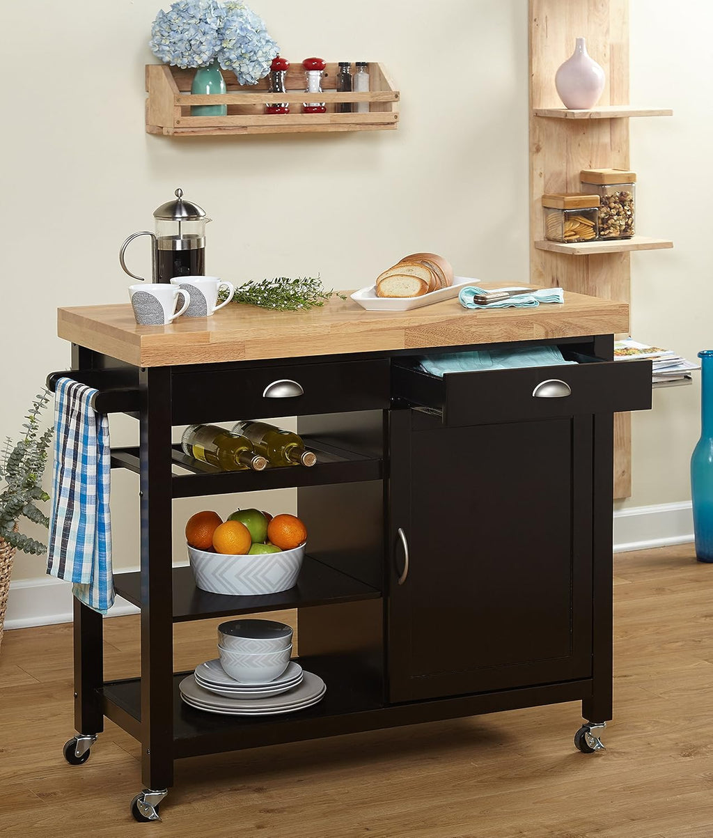 Wenge/Natural Storage Kitchen Cart I953012