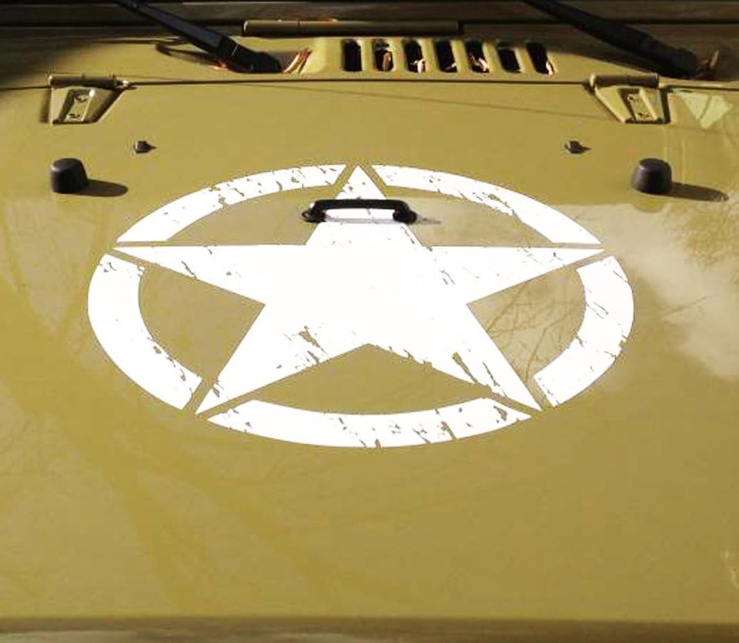Matte White Vinyl Star Hood Decal Y94367