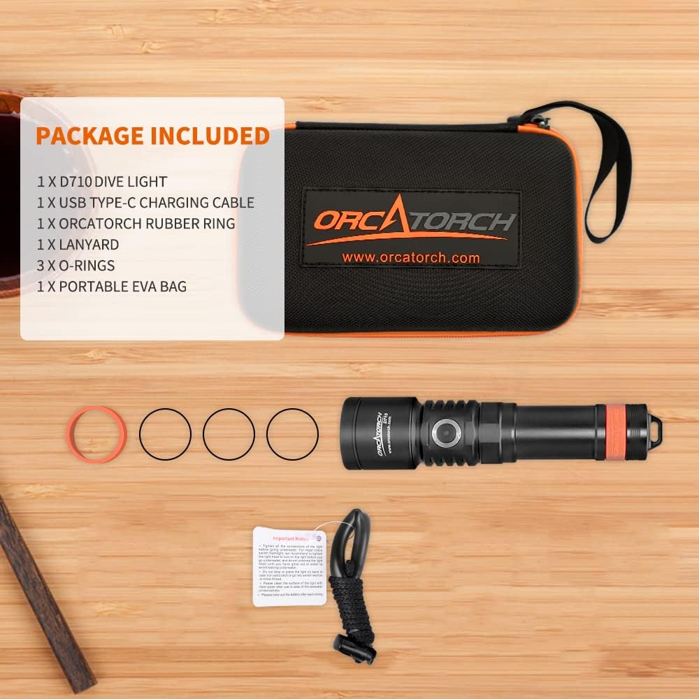3000 Lumen IP68 Waterproof Underwater Flashlight E6971