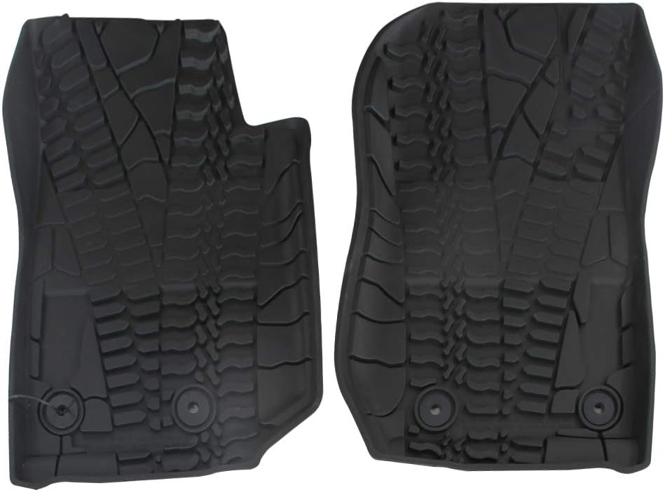 Black Front Row TPE Floor Mat Set for 2014-2018 Jeep Wrangler JK JKU D4356