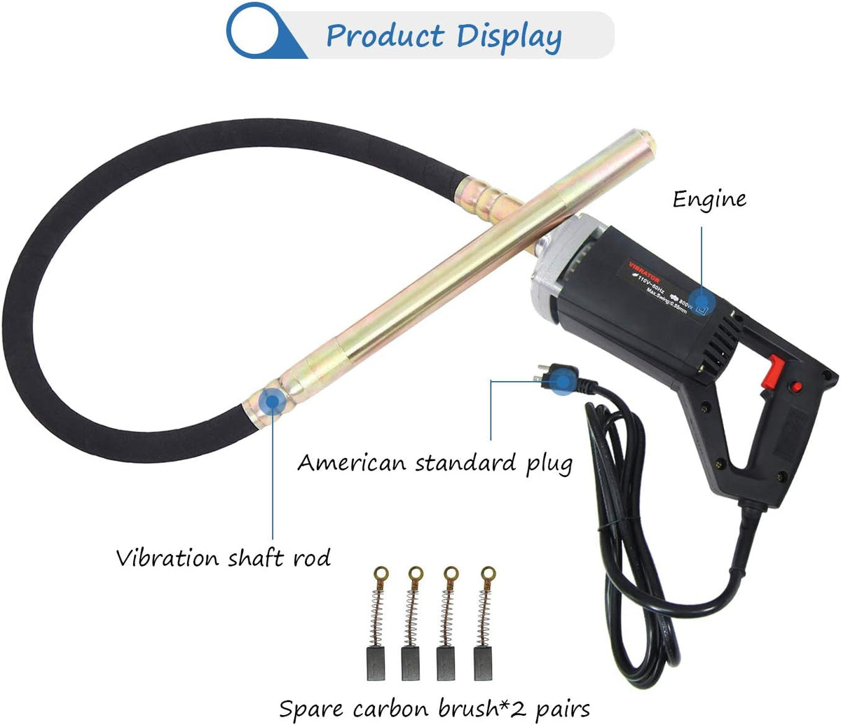 800W 110V Electric Concrete Vibrator 5ft W134405