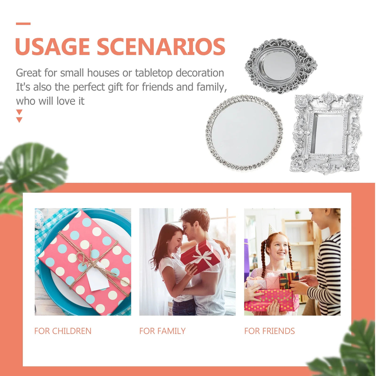 Miniature Dollhouse Mirror Bathroom Accessories Q59994