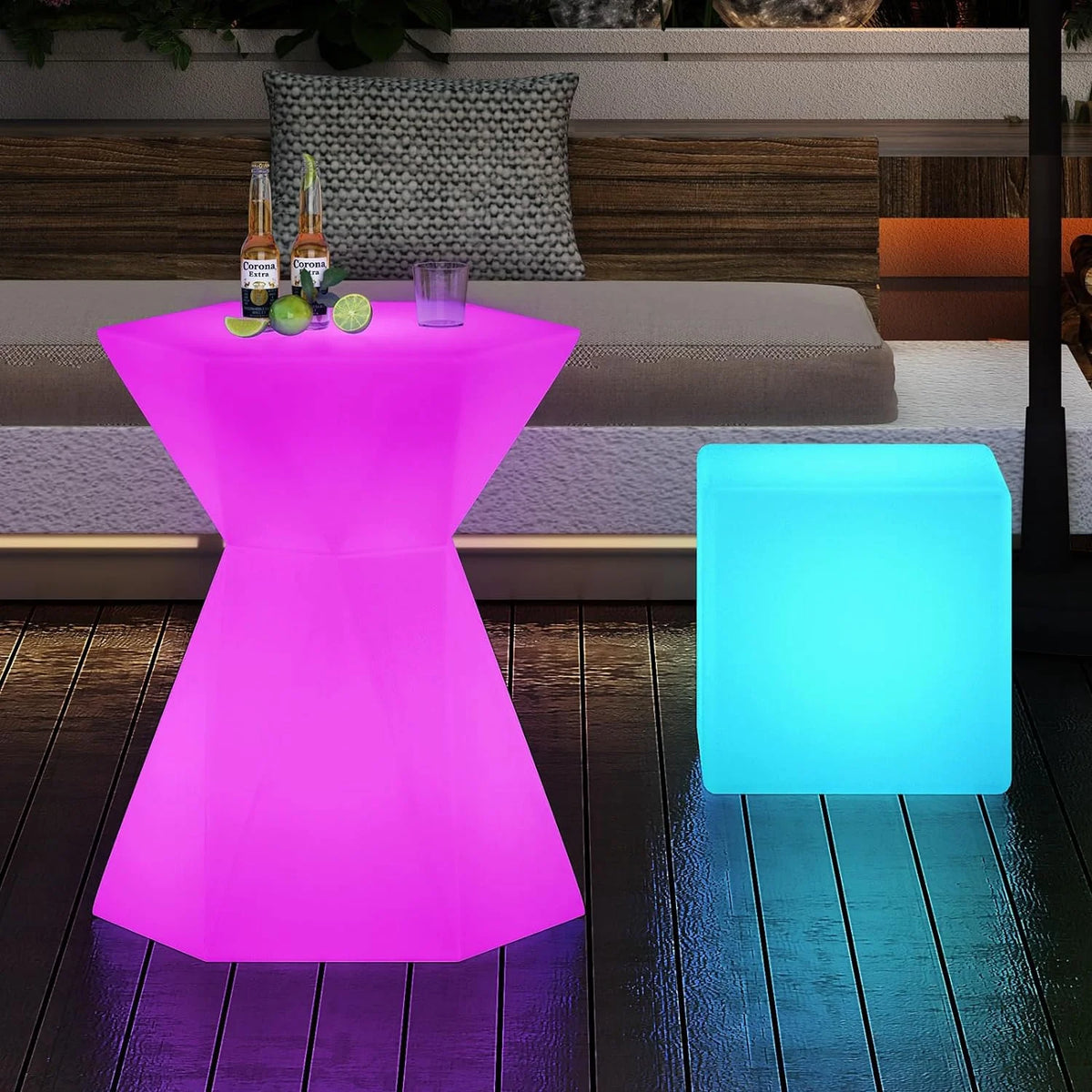 Hexagonal LED Cocktail Bar Table with Remote Control A211