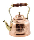 Hammered Copper Tea Kettle with Brass Spout and Wooden Handle 2 qt X66673