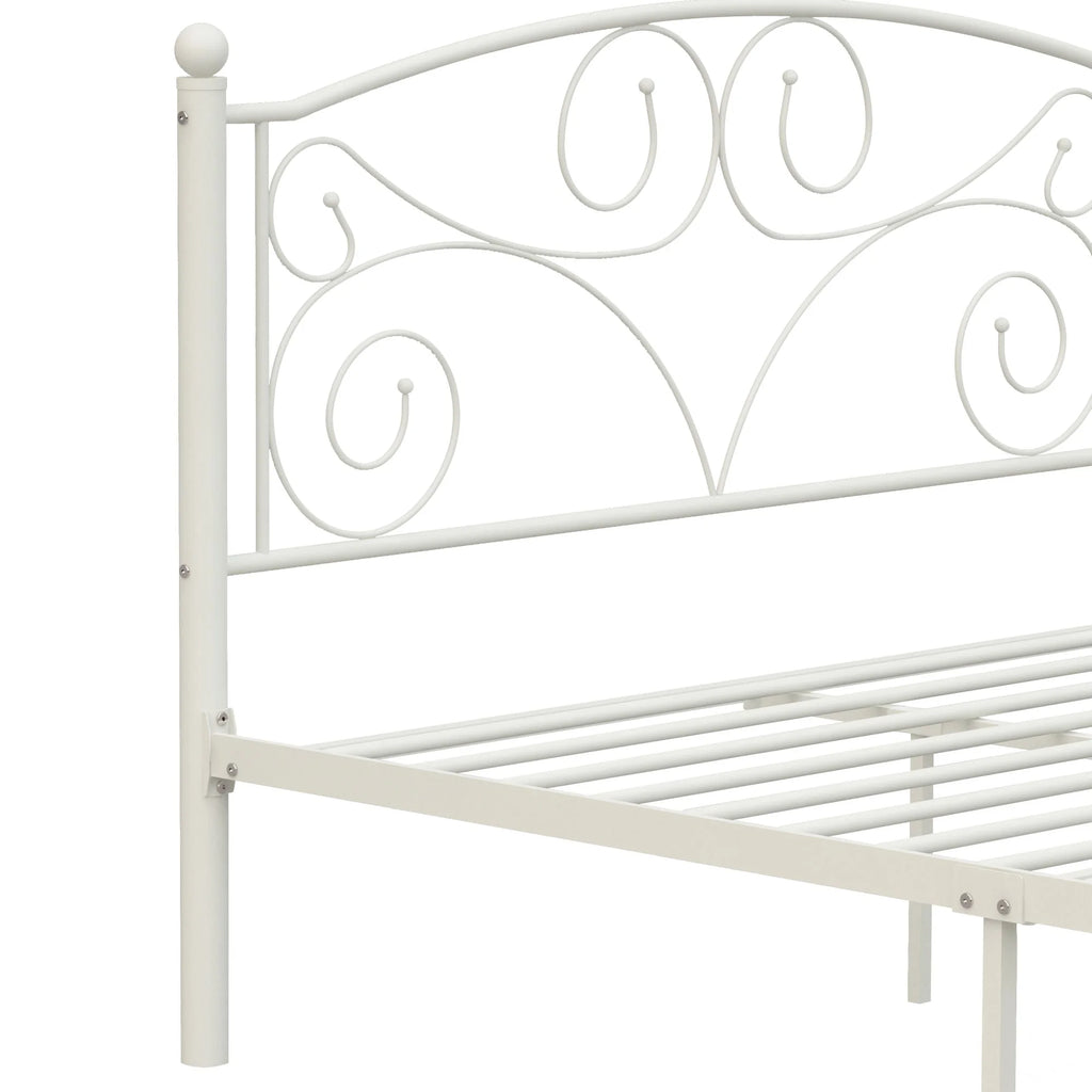 Queen Size Metal Bed Frame with Headboard and Footboard E65207