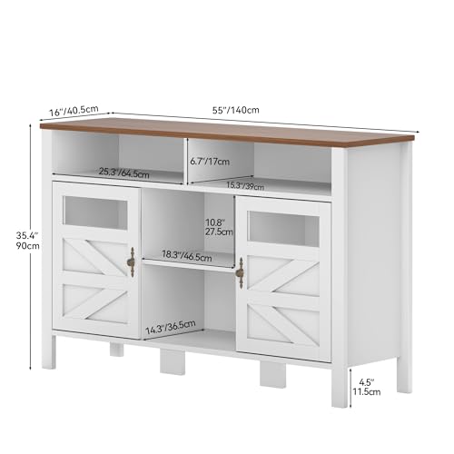 55'' Black Buffet Cabinet with Storage T204