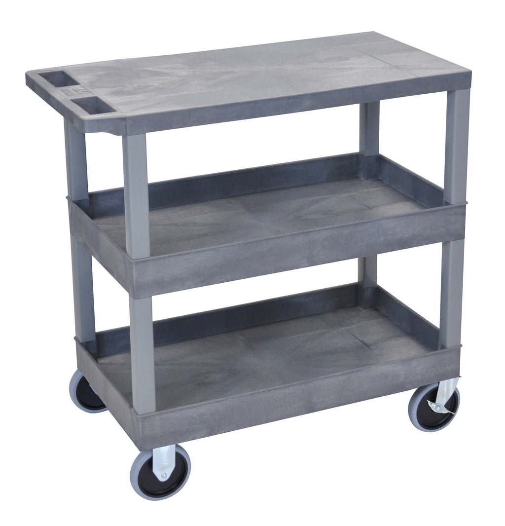 Gray 18x32 Cart with 2 Tub/1 Flat Shelves Y891876
