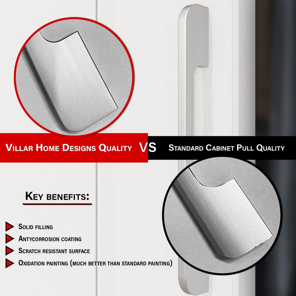 Solid Aluminum Cabinet Handles Silver Pack of 45 A769