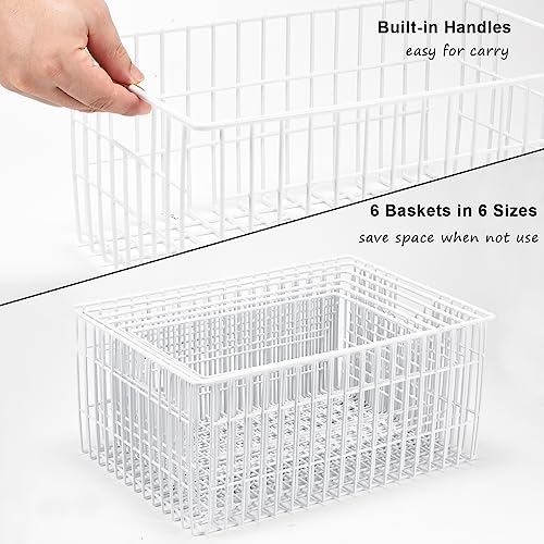 Set of 6 Wire Freezer Organizer Baskets T5129