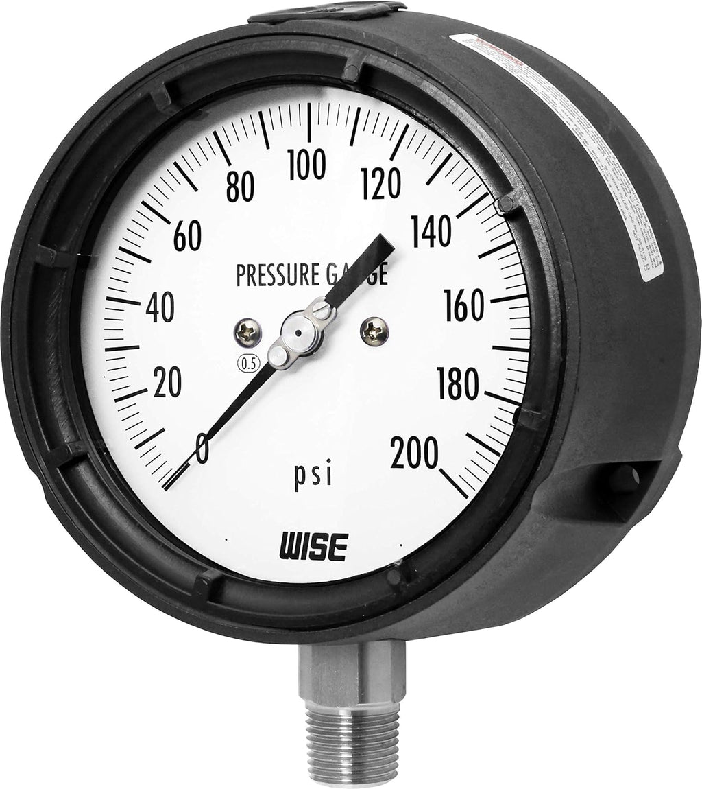 125mm Dial 0.5% Accuracy Pressure Gauge with Thermoplastic Case Pack of 2 Q683733