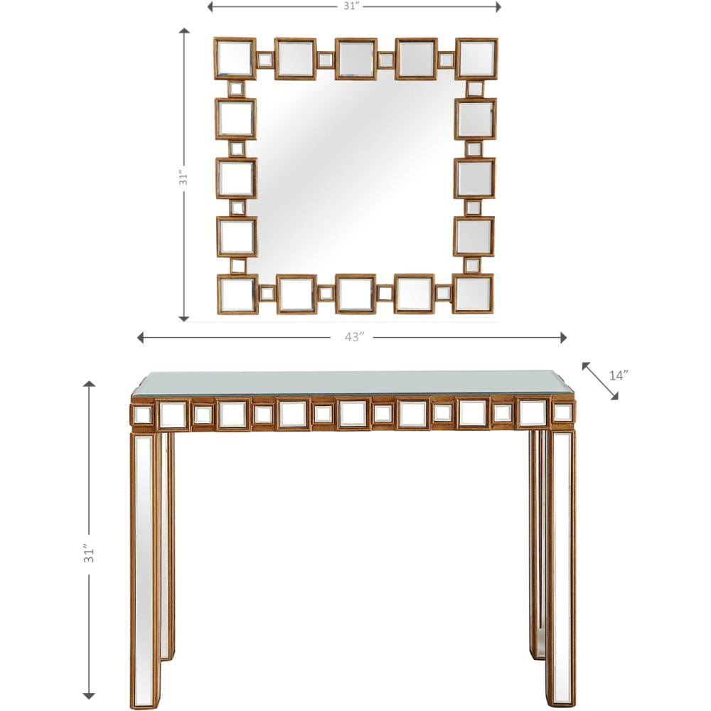 Glass Modern Console Table in Gold O9481
