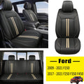 Front Seat Covers Faux Leather Pickup Trucks Seat Protectors (Black+Beige) S501