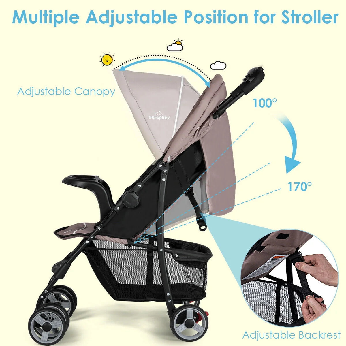Foldable Lightweight Baby Stroller Pushchair S58379