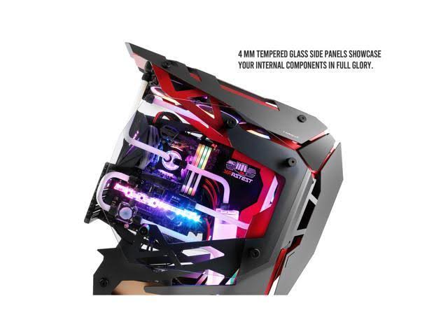Black Red Aluminum ATX Mid Tower Computer Case S93840