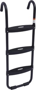 Black Trampoline Ladder 3 Wide with Anti-Slip Steps Steel 14X42in J62880