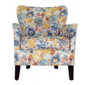 Blue Yellow Brown Floral Polyester Blend Arm Chair G847371