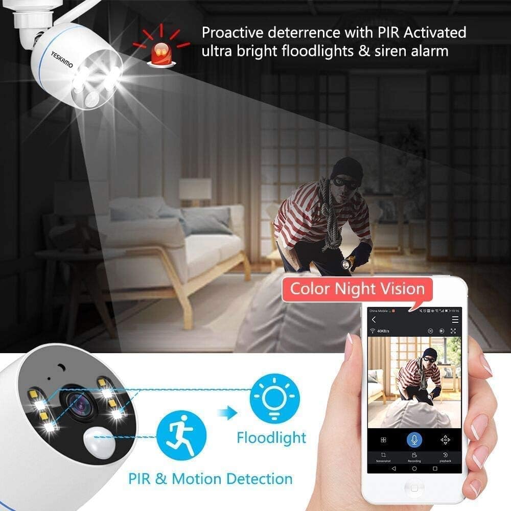 16inch 1080p IPS Monitor 2TB Hard Drive 3MP Spotlight IP Cameras 8CH WiFi Surveillance System Z8669