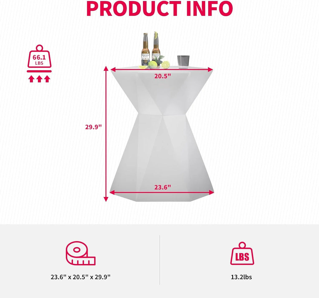 Hexagonal LED Cocktail Bar Table with Remote Control A211