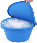 Large Round Silicone Ice Block Mold with Lid (Blue) F6552