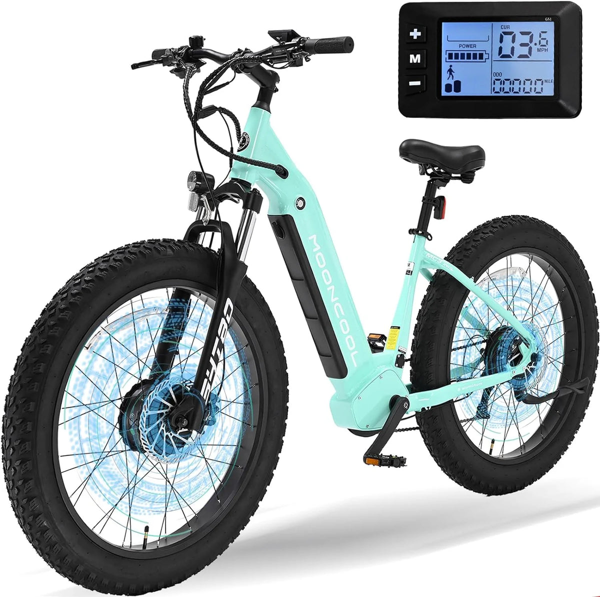 48V 1000W Dual Motors 26 x 4 Fat Tire 7-Speed Electric Mountain Bike N62533