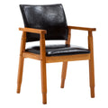 Black PU Leather Upholstered Arm Chair, Set of 1 D42360