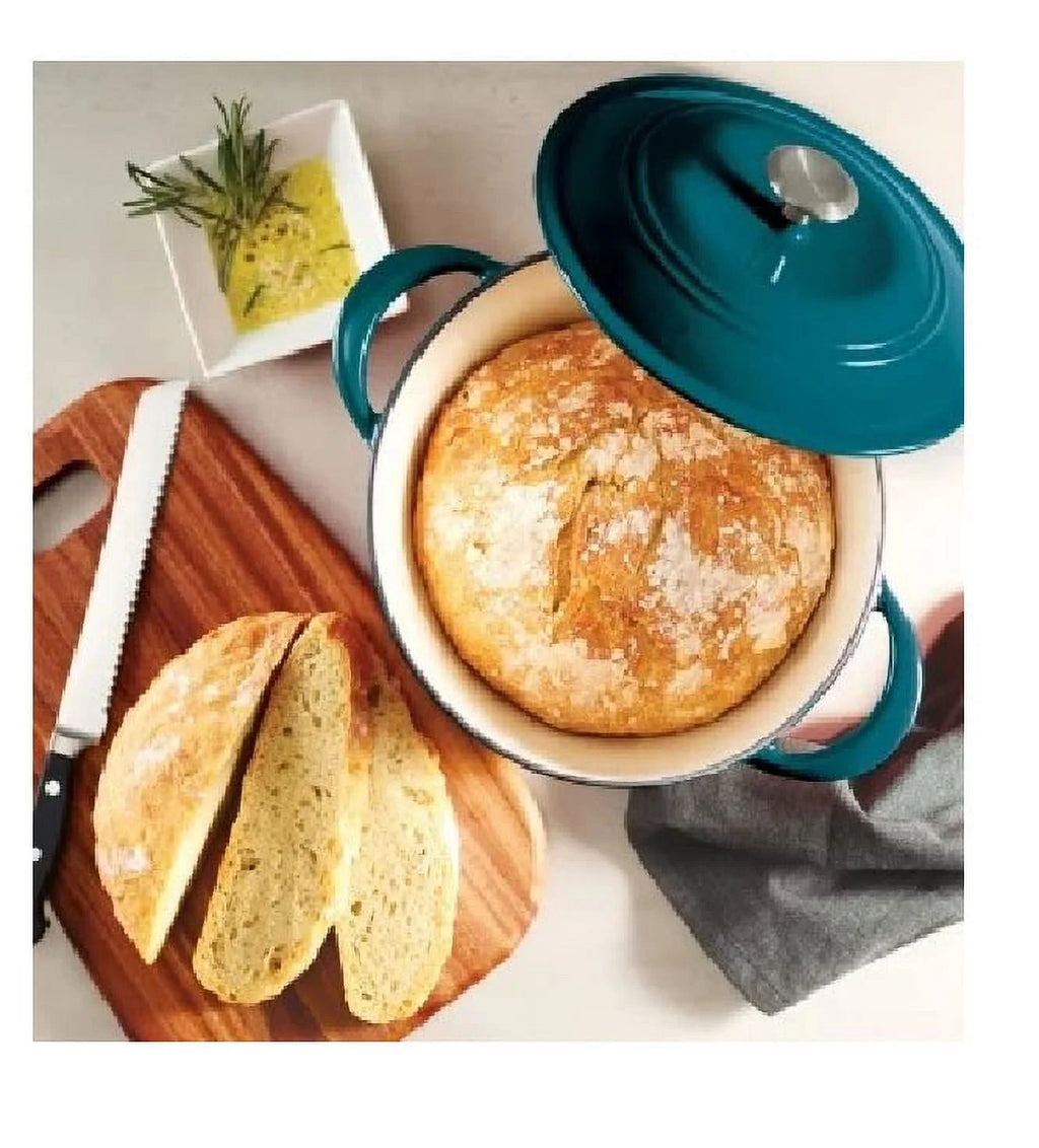 Enameled Cast Iron 7-Quart Covered Round Dutch Oven Y98768