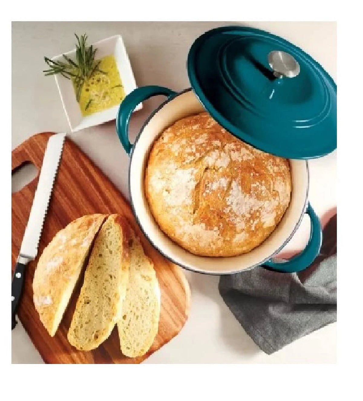 Enameled Cast Iron 7-Quart Covered Round Dutch Oven Y98768