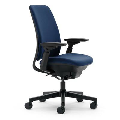Ergonomic Task Chair Navy Black Plastic Base P75907