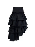 Striped Ruffle Irregular Midi Dress W980527