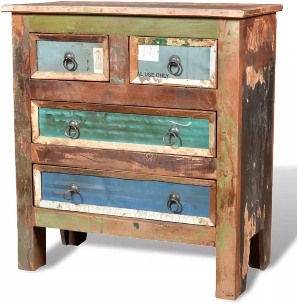 Solid Reclaimed Wood Cabinet 4 Drawers Sideboard Z2992