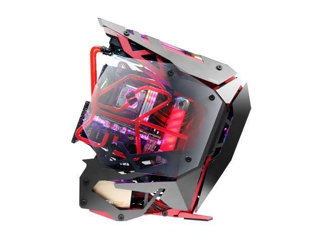 Black Red Aluminum ATX Mid Tower Computer Case S93840
