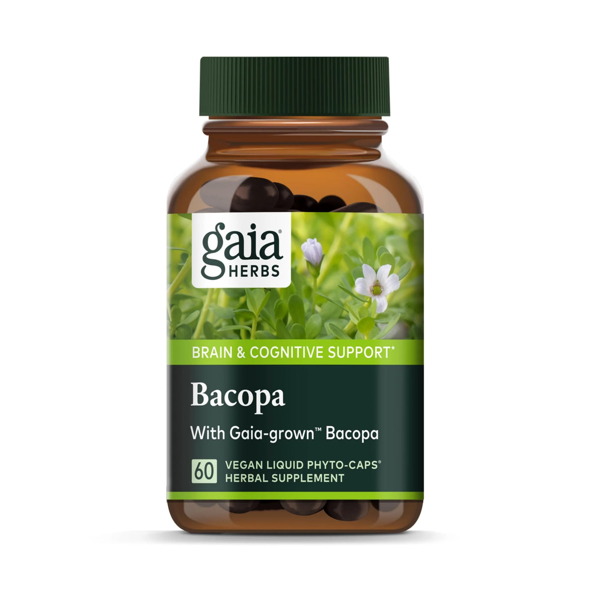 Bacopa Herbal Supplement 60 Vegan Liquid Phyto-Capsules W807106
