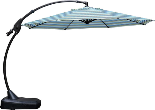 11 FT Curvy Aluminum Offset Umbrella with Base W50004