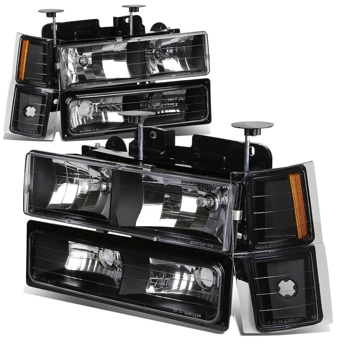 Black Headlight Bumper Light Amber Lens Corner G4525