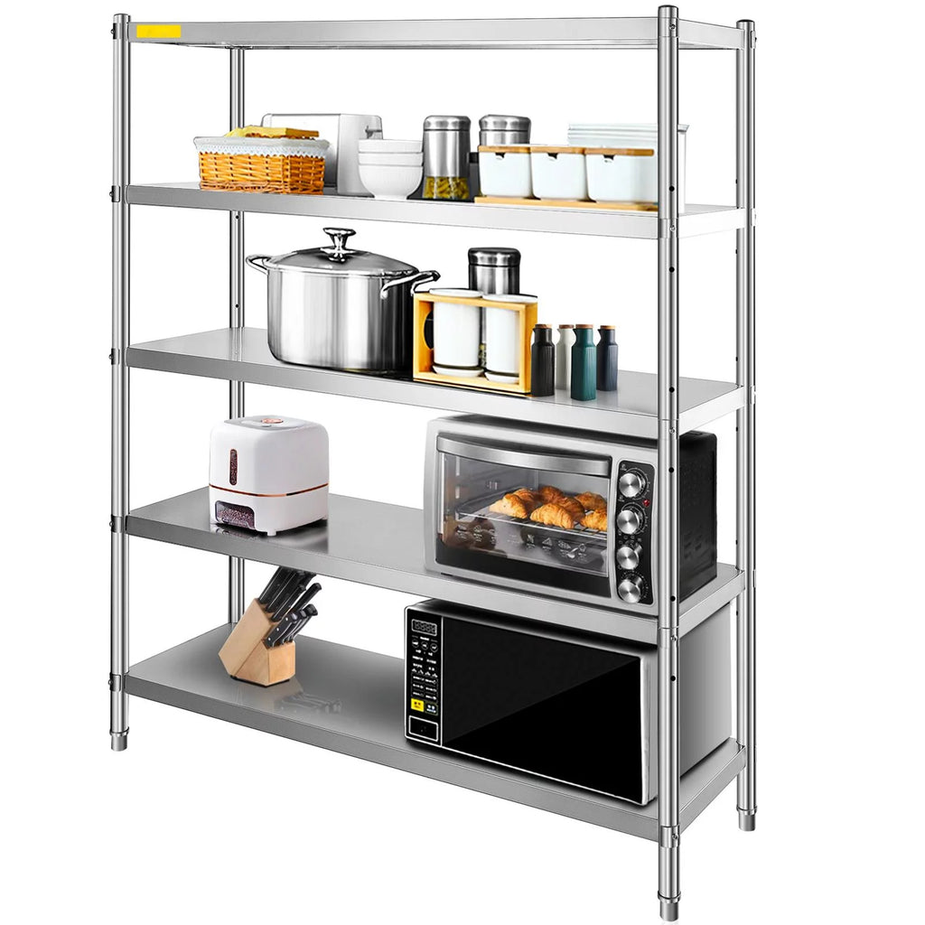5-Tier Stainless Steel Shelving Unit 60x18.5 inch G74619