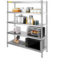 5-Tier Stainless Steel Shelving Unit 60x18.5 inch G74619