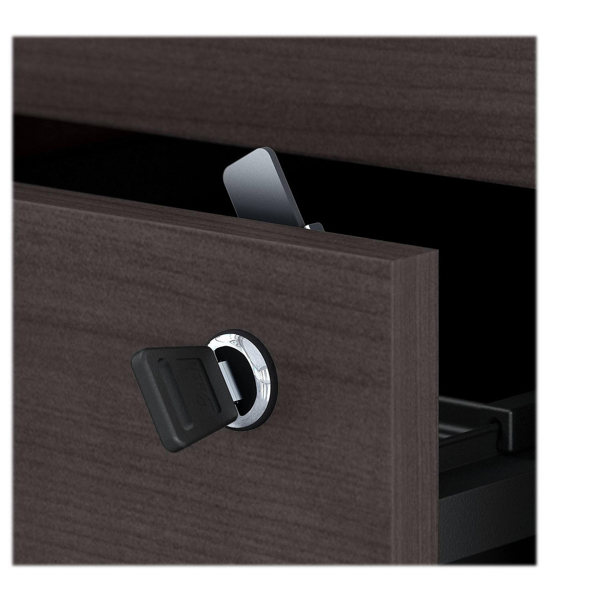 72w Desk with Drawers and Small Storage Cabinet, Storm Gray U97481