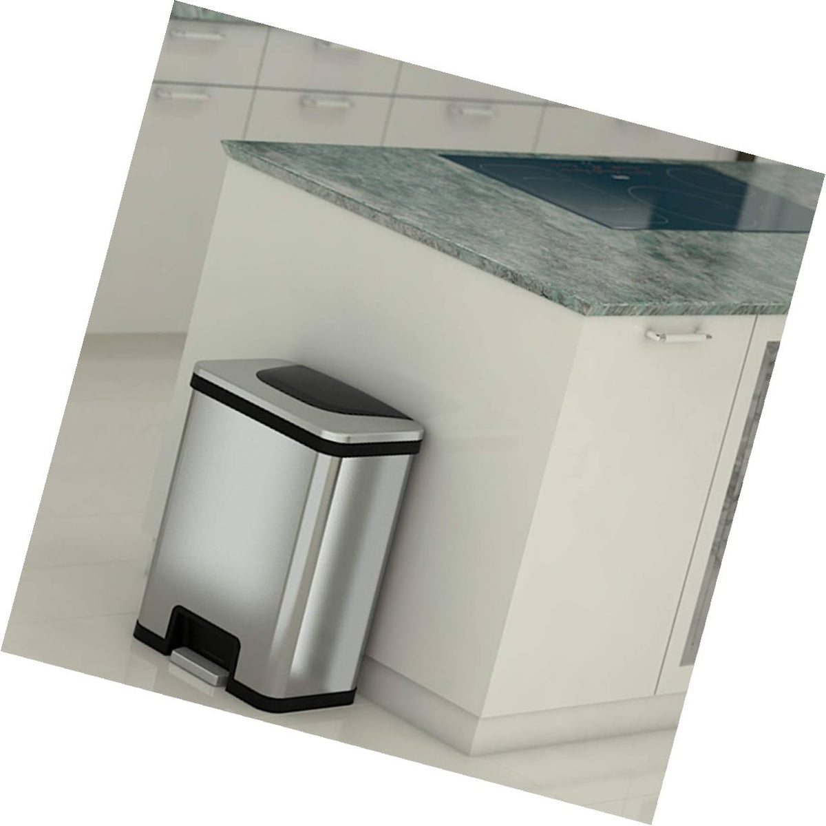 13 Gallon Stainless Steel Automatic Step Trash Can E203