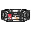 Black 8-Panel Dog Playpen with Door H662