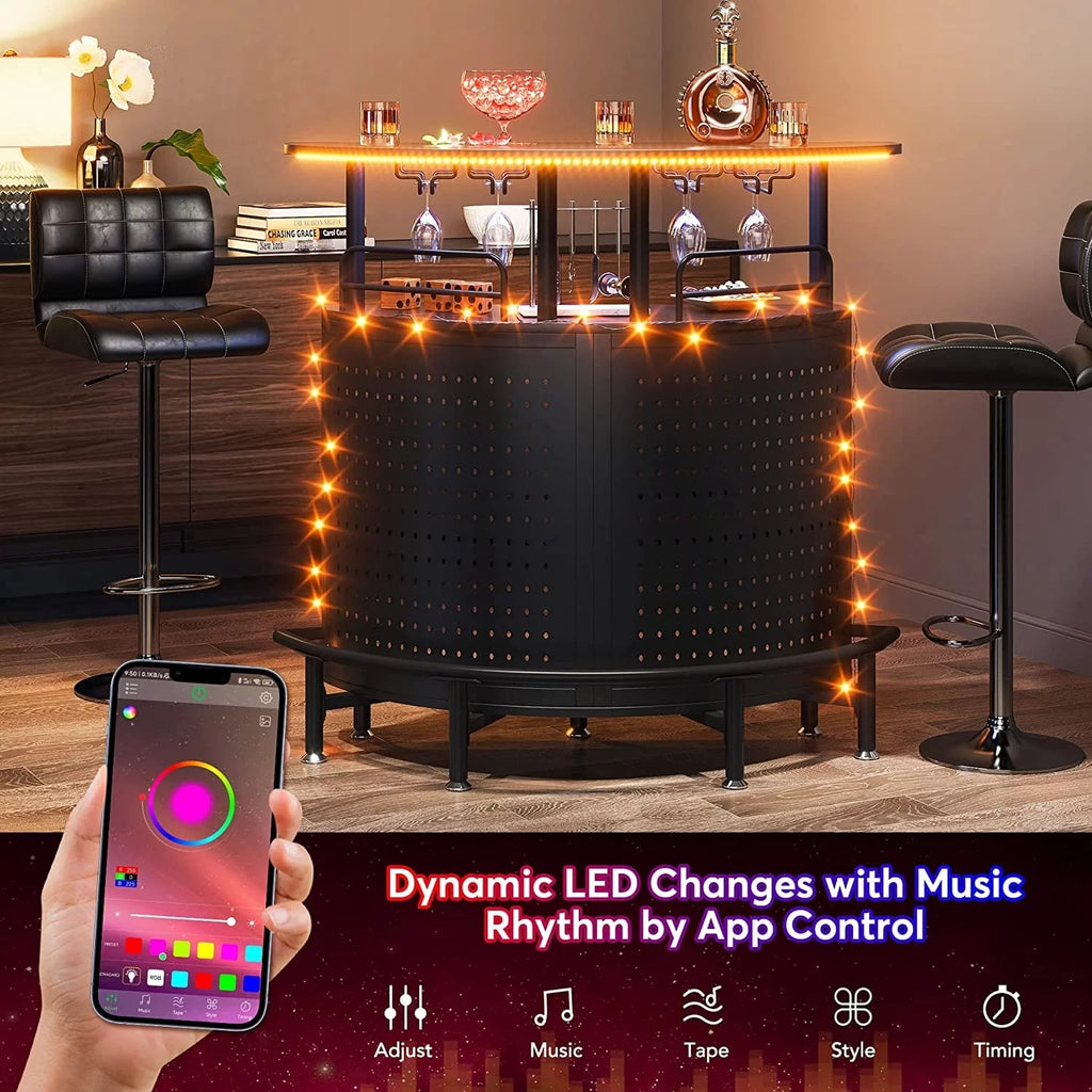 3-Tier Liquor Bar Table with Glasses Holder D940968