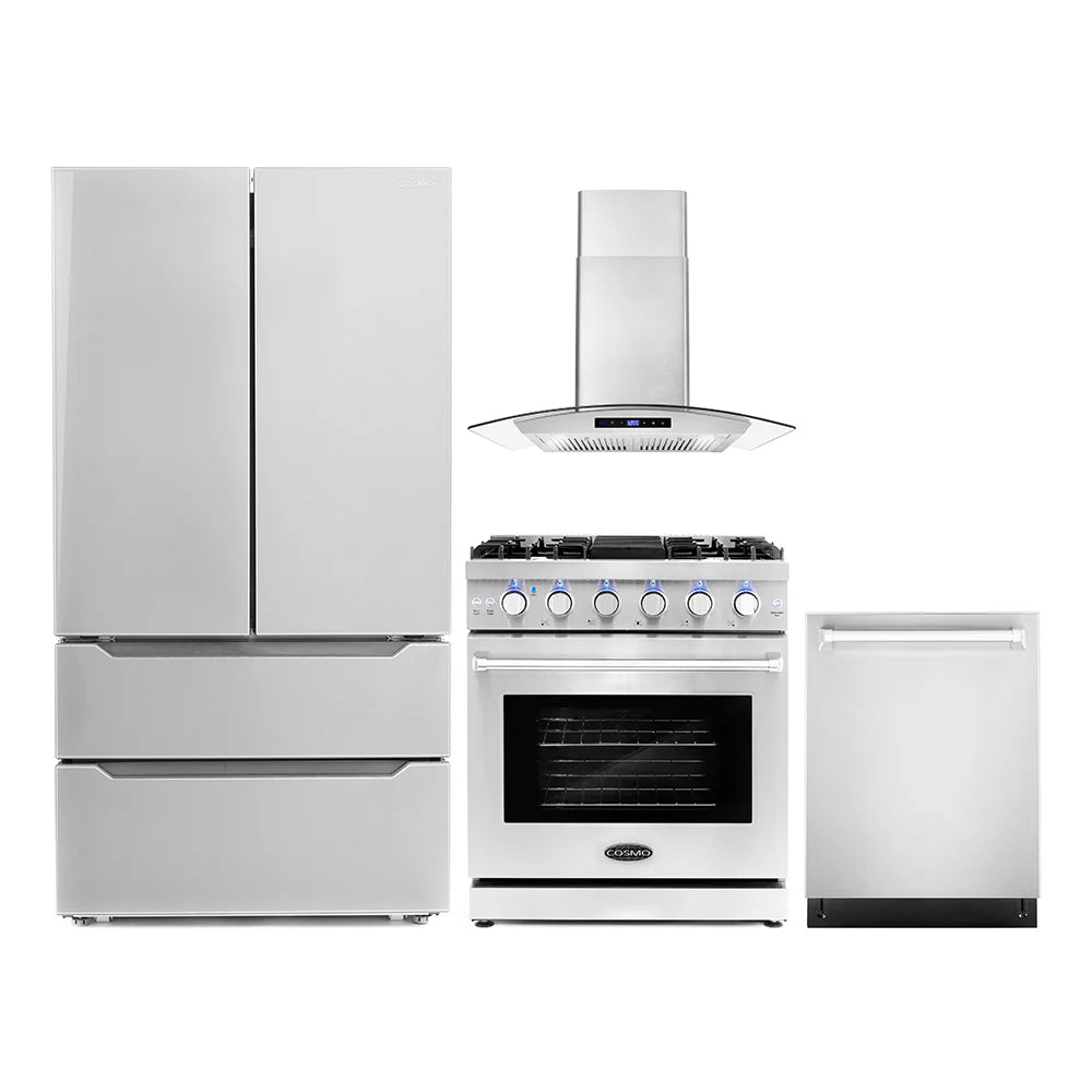 30 Gas Range, Wall Mount Range Hood, Refrigerator with Ice Maker and Dishwasher C745