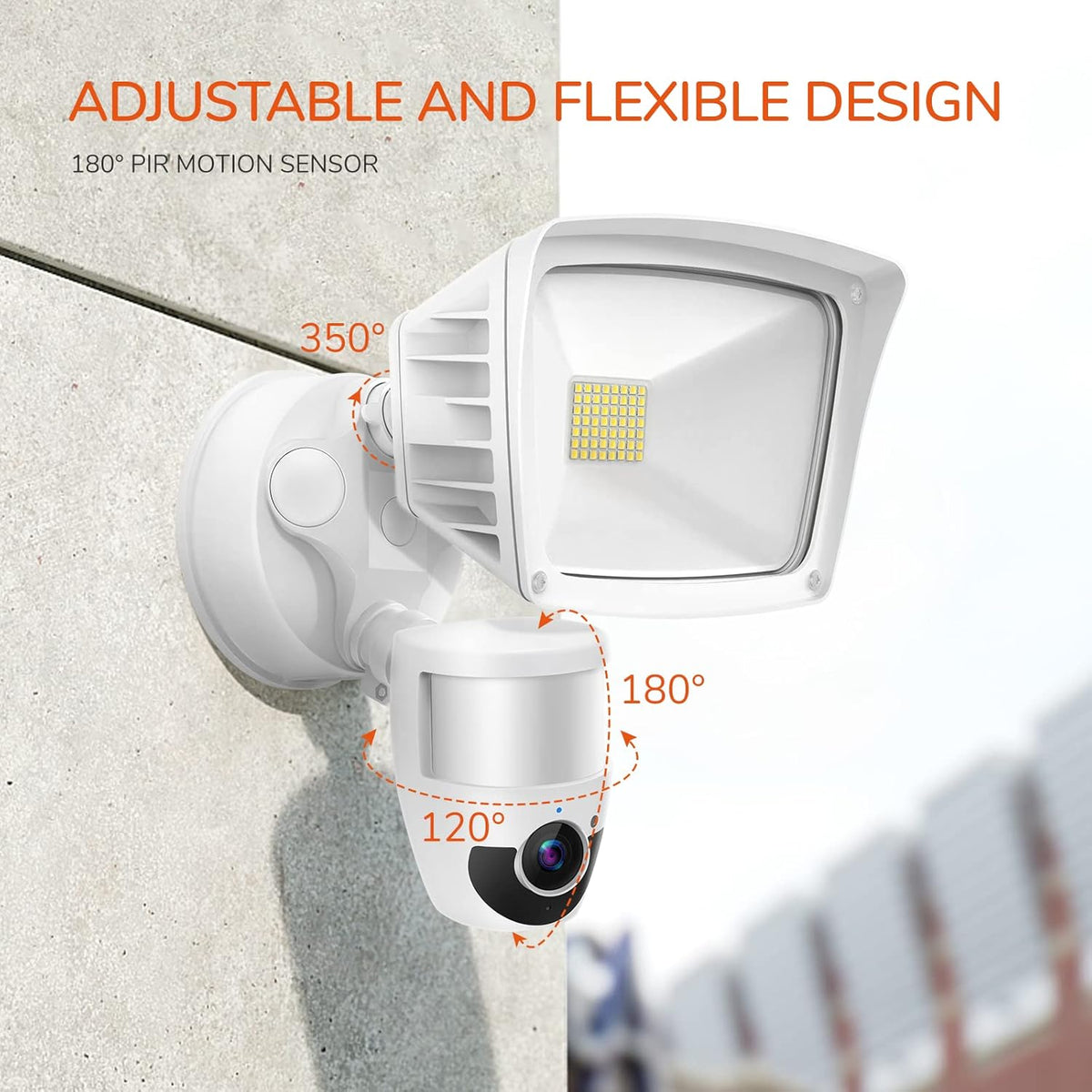 1080P Motion Sensor Floodlight Camera with Night Vision H2886